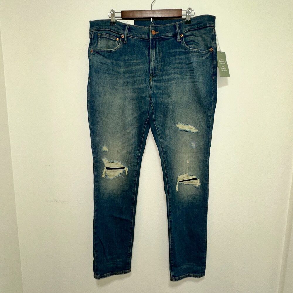 H&M skinny coupe moulante Men Jeans Distress Denim sz 38x32 (Actual‎ 37x32) NWT